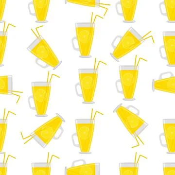 Illustration on theme big colored lemonade in glass cup Illustrazione stock