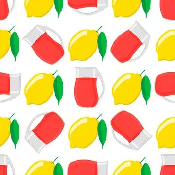 Illustration on theme big colored lemonade in lemon jug Stock Illustration