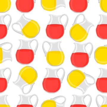 Illustration on theme big colored lemonade in glass jug Stock Illustration
