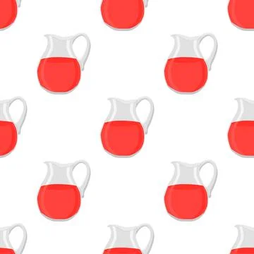 Illustration on theme big colored lemonade in glass jug Stock Illustration