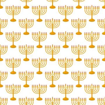 Illustration on theme big colored pattern menorah Stock Illustration