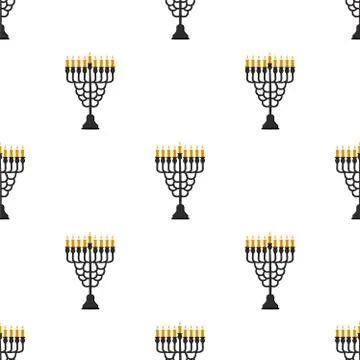 Illustration on theme big colored pattern menorah 스톡 일러스트
