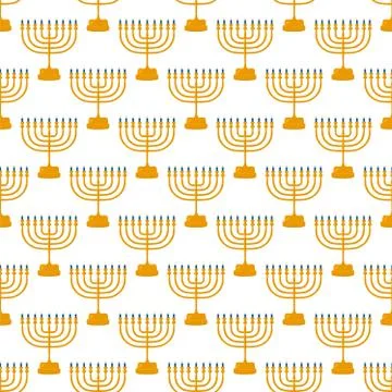 Illustration on theme big colored pattern menorah Stock Illustration