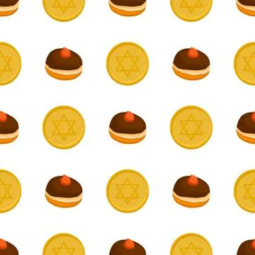 Illustration on theme big colored pattern donut Stock Illustration