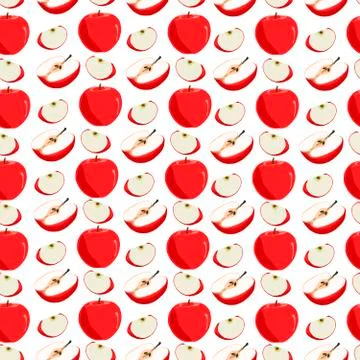 Illustration on theme big colored seamless apple pattern Stock Illustration