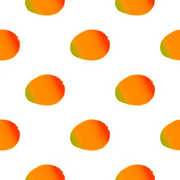 Illustration on theme big colored seamless mango Stock Illustration
