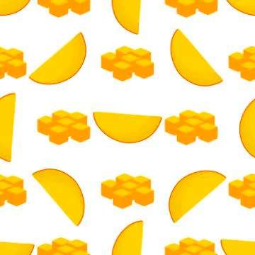 Illustration on theme big colored seamless mango Stock Illustration