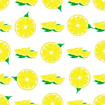 Illustration on theme big colored seamless yellow lemon 스톡 일러스트
