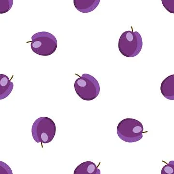 Illustration on theme big colored seamless purple plum Stock Illustration