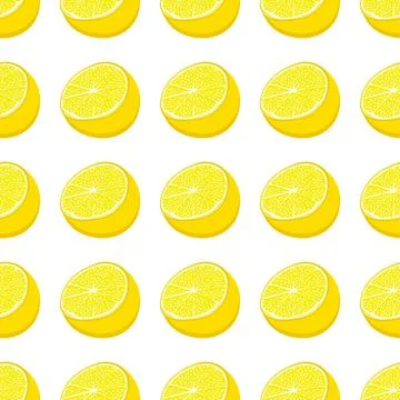 Illustration on theme big colored seamless yellow lemon 스톡 일러스트