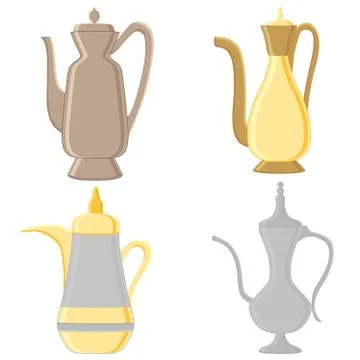 Illustration on theme big colored set different types jugs Stock Illustration