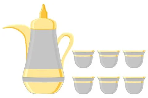 Illustration on theme big colored set different types jugs Stock Illustration