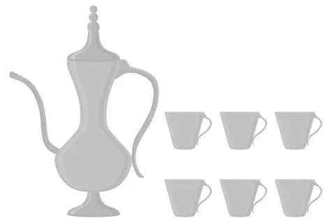 Illustration on theme big colored set different types jugs Stock Illustration