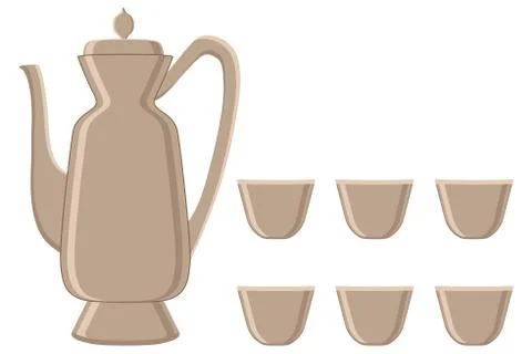 Illustration on theme big colored set different types jugs Illustrazione stock