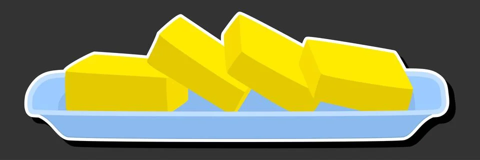 Illustration on theme big colored set different types creamy butter Stock Illustration