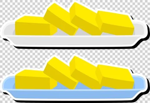 Illustration on theme big colored set different types creamy butter Stock Illustration