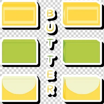 Illustration on theme big colored set different types creamy butter Stock Illustration