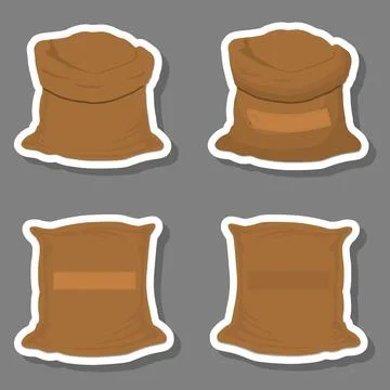 Illustration on theme big colored set different types bags Stock Illustration