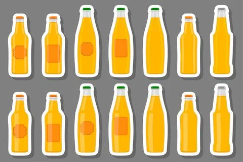 Illustration on theme big kit beer glass bottles with lid for brewery Stock Illustration