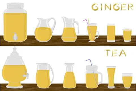 Illustration on theme big kit different types glassware Illustrazione stock
