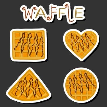 Illustration on theme big kit different types biscuit waffle with cell, des.. Stock Illustration