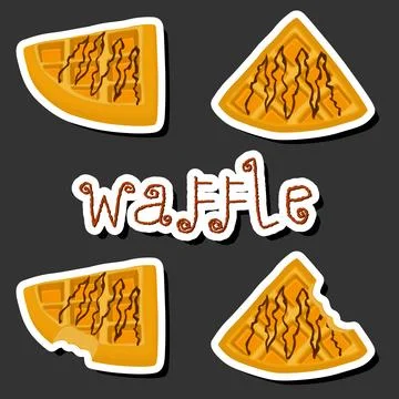 Illustration on theme big kit different types biscuit waffle with cell, des.. Stock Illustration
