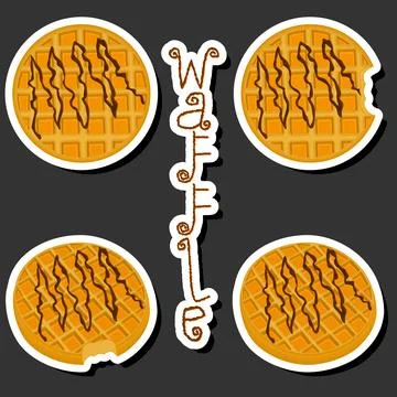 Illustration on theme big kit different types biscuit waffle with cell, des.. Stock Illustration