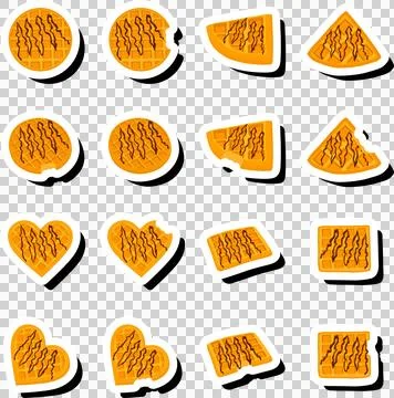 Illustration on theme big kit different types biscuit waffle with cell, des.. Stock Illustration