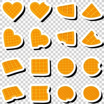 Illustration on theme big kit different types biscuit waffle with cell, des.. Stock Illustration