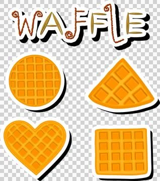 Illustration on theme big kit different types biscuit waffle with cell, des.. Stock Illustration