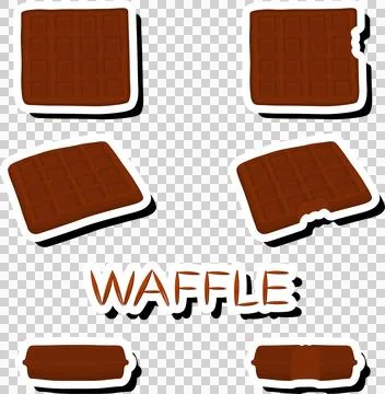 Illustration on theme big kit different types biscuit waffle with cell, des.. Stock Illustration