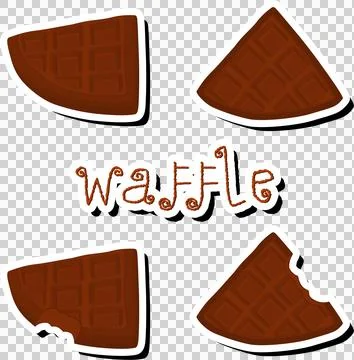 Illustration on theme big kit different types biscuit waffle with cell, des.. Stock Illustration
