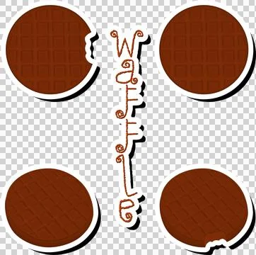 Illustration on theme big kit different types biscuit waffle with cell, des.. Stock Illustration