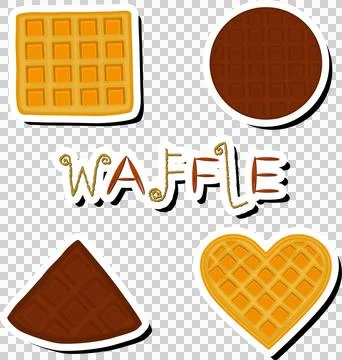 Illustration on theme big kit different types biscuit waffle with cell, des.. Stock Illustration