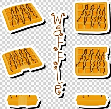 Illustration on theme big kit different types biscuit waffle with cell, des.. Stock Illustration