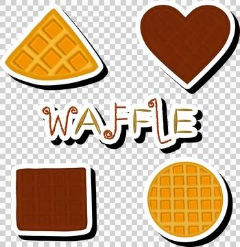 Illustration on theme big kit different types biscuit waffle with cell, des.. Stock Illustration