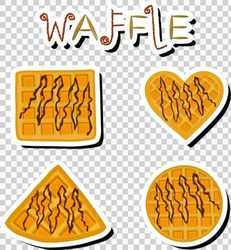 Illustration on theme big kit different types biscuit waffle with cell, des.. Stock Illustration