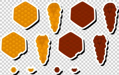 Illustration on theme big kit different types cone waffle with bubbles for .. 스톡 일러스트