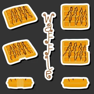 Illustration on theme big kit different types biscuit waffle with cell, des.. Stock Illustration