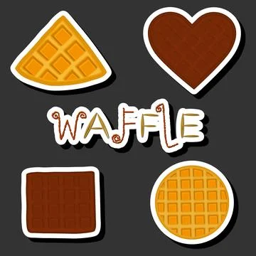 Illustration on theme big kit different types biscuit waffle with cell, des.. Stock Illustration