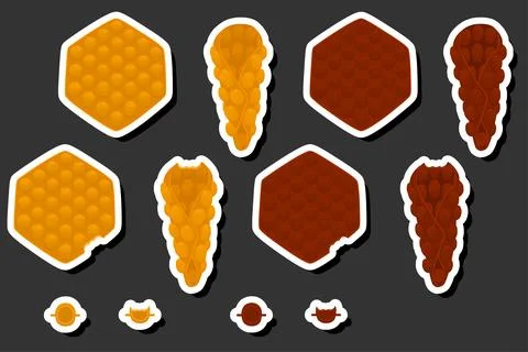 Illustration on theme big kit different types cone waffle with bubbles for .. Stock Illustration
