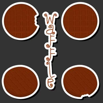 Illustration on theme big kit different types biscuit waffle with cell, des.. Stock Illustration