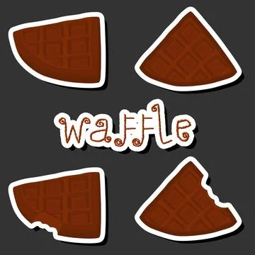 Illustration on theme big kit different types biscuit waffle with cell, des.. Stock Illustration