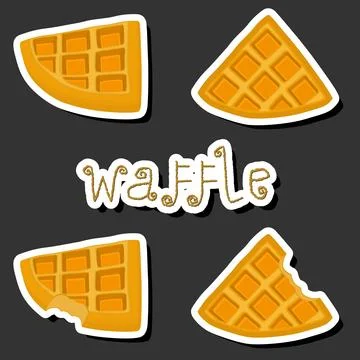 Illustration on theme big kit different types biscuit waffle with cell, des.. Stock Illustration