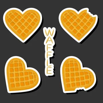 Illustration on theme big kit different types biscuit waffle with cell, des.. Stock Illustration