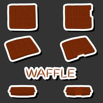Illustration on theme big kit different types biscuit waffle with cell, des.. Stock Illustration