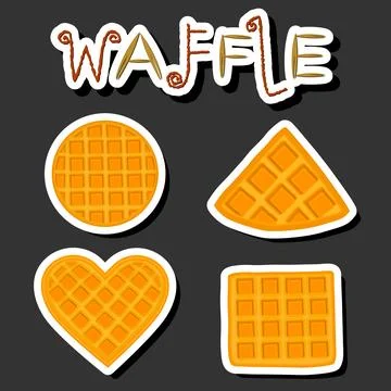 Illustration on theme big kit different types biscuit waffle with cell, des.. Stock Illustration