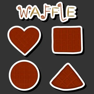 Illustration on theme big kit different types biscuit waffle with cell, des.. Stock Illustration