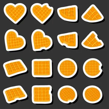 Illustration on theme big kit different types biscuit waffle with cell, des.. Stock Illustration
