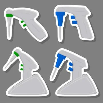 Illustration on theme big kit different medical pipette, dropper for laborato Stock Illustration